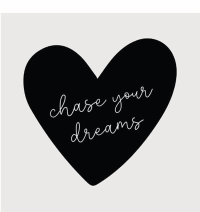 CHASE YOUR DREAMS | tegeltje van forex | 13 x 13 cm | met haakje