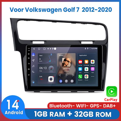 Awesafe Autoradio - Geschikt Voor Volkswagen Golf 7 2012 t/m 2020 - Apple Carplay & Android Auto (Draadloos) - Android 14.0 - 1+32GB - Touchscreen - GPS Navigatiesysteem - 2012 2013 2014 2015 2016 2017 2018 2019 2020