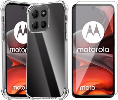 Hoesje geschikt voor Motorola Moto G05 / G15 / G15 Power / E15 - Screenprotector Glas - Shockproof Transparant