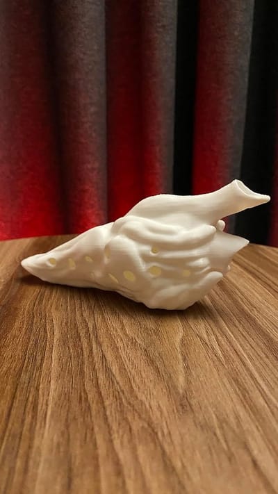 3D Geprinte Functionele Velociraptor Fluitje met Resonerende Kamer 15 cm