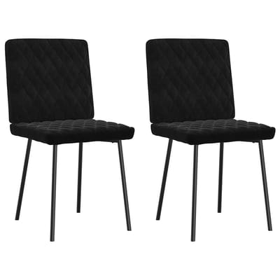 vidaXL - Eetkamerstoelen - 2 - st - fluweel - zwart