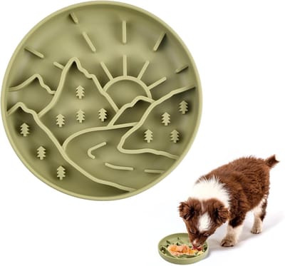Famanu – Slow Feeder voederbak voor honden - silica anti-schrok hondenbak - 20 cm - slow-feeder - antislip - langzame doolhof voederbak - langzaam eten voor kleine en middelgrote honden