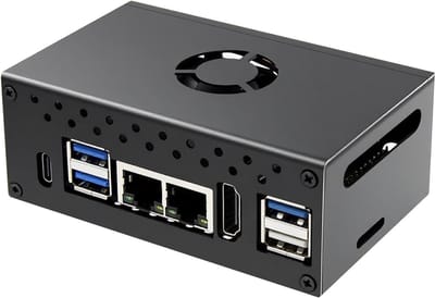 Metalen Behuizing - Case N516 - Orange Pi Bescherming - Dubbel Koelsysteem - 9.4 x 6.3 x 3.9 cm - Zwart