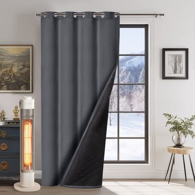 Qelus Verduisterende Gordijnen - Kant en Klaar Gordijn - Dikke Verduisterende Thermische Gordijnen - 1 stuk Voor Een Lekker Warme & Stille Woonkamer/Slaapkamer- B132 X H160 cm (Grijs)