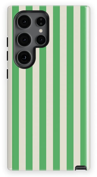 DripCase Gestreept Hoesje Samsung Galaxy S24 Ultra | Backcover met Mag | Stripes Motief | Trendy Case Samsung Galaxy S24 Ultra met Strepen Pistachio Cream