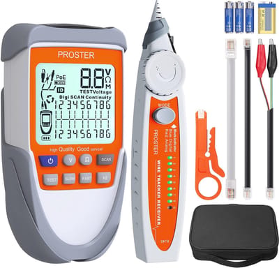 Kabeltester RJ45 RJ11 met POE-functie - Draagbare netwerktester voor elektrische kabels
