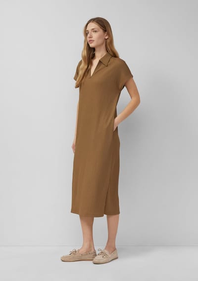 s.Oliver - female - Gestructureerde jersey jurk met splitten