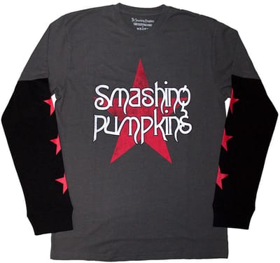 Smashing Pumpkins - Star Logo Longsleeve shirt - M - Grijs/Zwart
