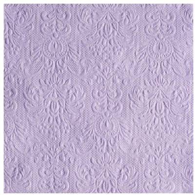 Servetten Luxe - 15x stuks - 33 x 33 cm - lila - barok patroon - 3 laags