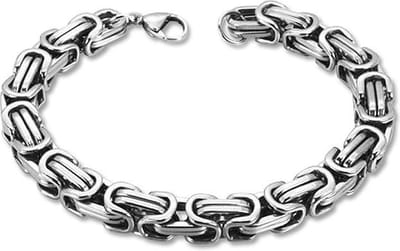 Amanto Armband Aziz - 316L Staal - Koningsschakel - 8mm - 21cm