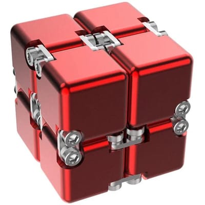 Cube Infini en Alliage d'Aluminium Jouet Fidget Soulagement du Stress Puzzle de Bureau Jeu de Relaxation Jouet Éducatif Portable pour Enfants Adultes