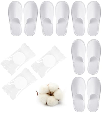 Dailygoods- Wegwerppantoffels Antislip - Gastenpantoffels - Badstof - 5 Paar + 3 Stuks - Universele Maat - Lichtgewicht en Comfortabel - Slippers