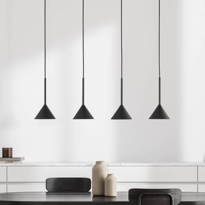 Zwarte hanglamp CONO ZWART MINI 4xGU10 eetkamer | TK Verlichting