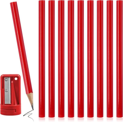 20 Stuks Houten Timmermanspotlood HB 173mm Ovaal met Slijper, Perfect voor Houtbewerking en Bouwprojecten