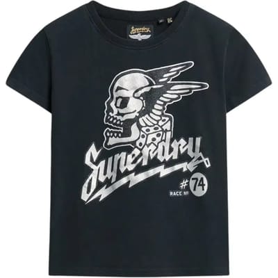 Superdry - T-shirt met versierde posterprint en aansluitende pasvorm - Dames - T-shirts