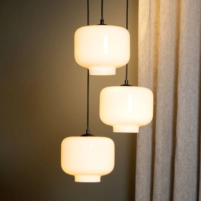 Lucide Hanglamp Medine, opaal, Ø 46 cm, glas, 3-lamps, E27