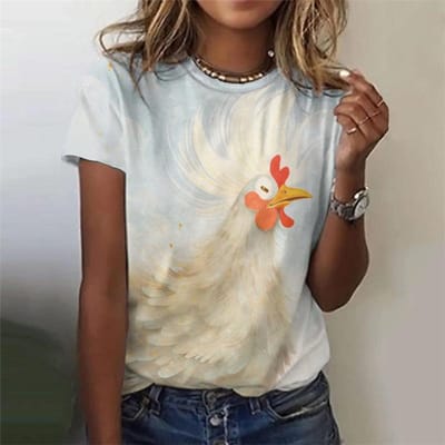T-shirt d'été pour femmes imprimé 3D motif animal mignon raton laveur panda T-shirts décontractés à manches courtes col rond hauts amples 6XL