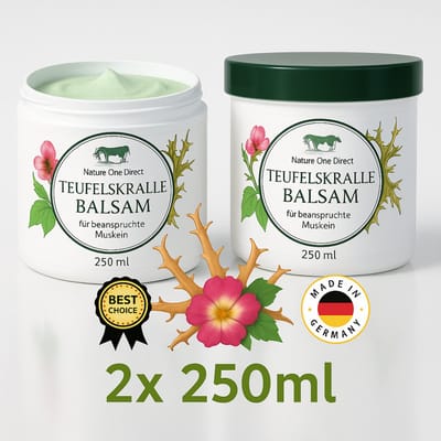 Pullach Hof - Duivelsklauw Balsem - 2x 250ml - Teufelskrallen gel - Devil's Claw Balm - Verbeterd doorbloeding en spieropbouw