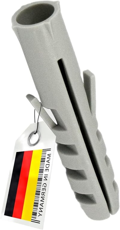 Spreidpluggen Nylon - Bevestigingspluggen Universeel - Muurbevestiging Diverse - Zelfnivellerend Vormvast - Ø 8 x 40 mm - Grijs
