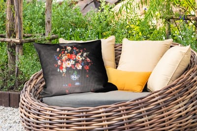 Buitenkussens - Tuin - Boeket - Roze - Bloemen - Vaas - 50x30 cm