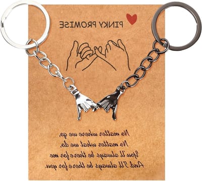 Bijpassende paar sleutelhangers voor vriend en vriendin, romantisch cadeau voor lange afstandsrelaties, verjaardagscadeau voor hem en haar