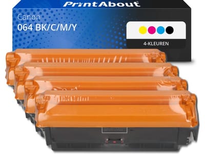 PrintAbout huismerk Toner 064 BK/C/M/Y 4-kleuren Multipack Geschikt voor Canon