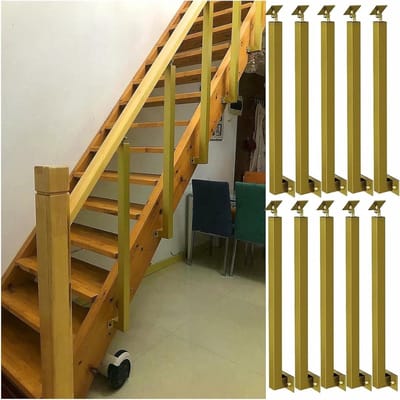 Reling Paal Kit - Baluster Ondersteuning - Terras Veiligheid - Verstelbare Hoekbeugel - 60-110cm Hoog - Zwart