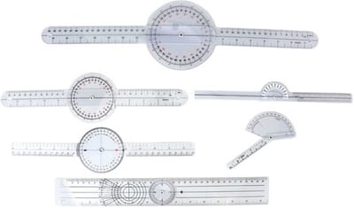 Elektronische digitale goniometer, 6-delige medische goniometerset, 6,8, 10-inch multifunctionele gewrichtsgoniometerset voor fysiotherapeuten, thuisgebruik en studenten