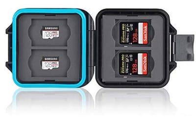 Beschermhoesje voor geheugenkaarten - Opbergdoosje voor SD- en Micro SD-kaarten - Draagkoord en Sim-pin inbegrepen