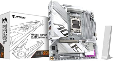 GIGABYTE B850M AORUS ELITE WIFI6E ICE Moederbord - AMD B850 - AMD AM5 - DDR5 RAM - Micro-ATX