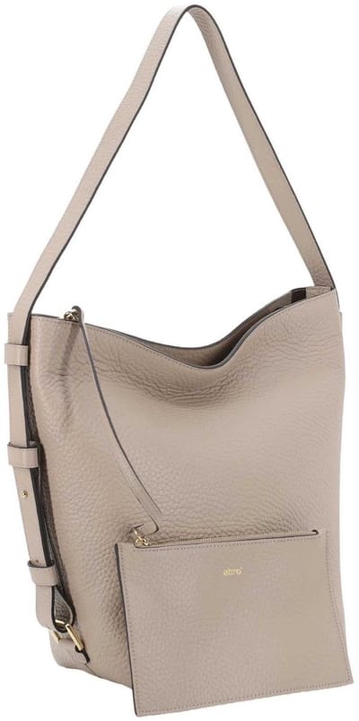abro schoudertas Leather Tekla Hobo Bag Cosmo Siena Taupe