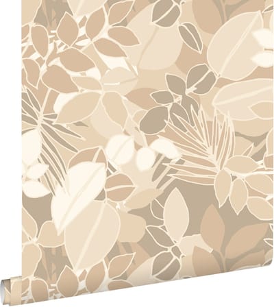 ESTAhome behang bladeren beige - 50 x 900 cm - 139845
