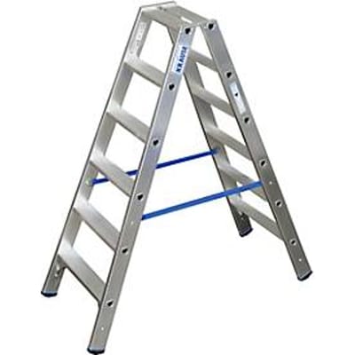Dubbele trapladder van aluminium, 2 x 6 treden