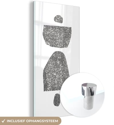 MuchoWow® Glasschilderij 60x120 cm - Schilderij acrylglas - Minimalisme - Abstract - Design - Foto op glas - Schilderijen