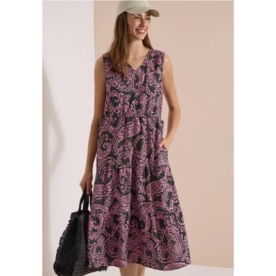 Midijurk met V-hals en print