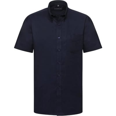 Russell Collectie Heren Korte Mouw Easy Care Oxford Shirt (Heldere marine)
