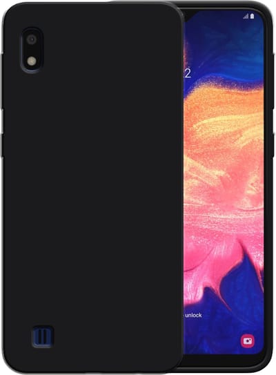 Smartphonica Siliconen hoesje voor Samsung Galaxy A10 case met zachte binnenkant - Zwart geschikt voor Samsung Galaxy A10