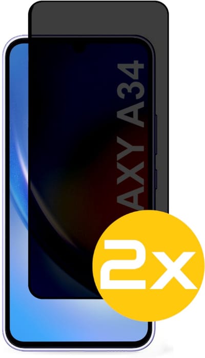 Privacy Screenprotector Geschikt Voor Samsung A34 - Volledige Beschermglas - 2 Stuks