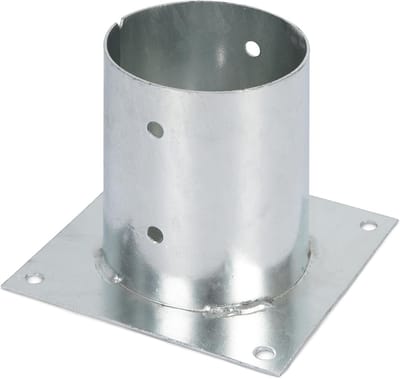 Opschroefbare Voetplaat - Paalhouder Grondanker - Hout Beschermen - Thermisch Verzinkt Staal - 121 mm Diameter - Staal