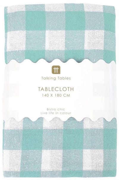 Talking Tables tafelkleed mint groen geruit katoenen kleed 140 x 180 cm 80 % katoen 20 % polyester Bistro Chic