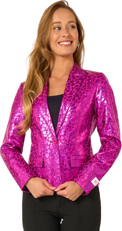 OppoSuits Peppy Pink Vrouwen Blazer - Dames Colbert - Carnavalskleding - Roze Jasje - Maat EU36