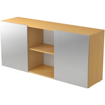 Sideboard TARVIS, 2 ordnerhoogten, met schuifdeuren, B 1600 x D 420 x H 748 mm, beukenpatroon