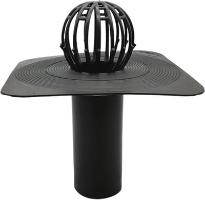 Dakgoot Hard PVC - Afvoergoot Balkon - Plat Dak Drainage - Inclusief Bladvanger - DN100 - Zwart