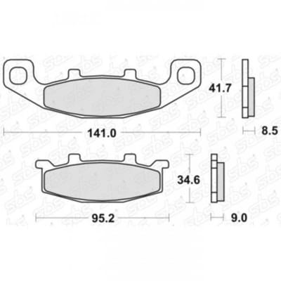 Plaquette de frein SBS pour Moto Kawasaki 400 ZZR Après 1990 597LS.S Neuf