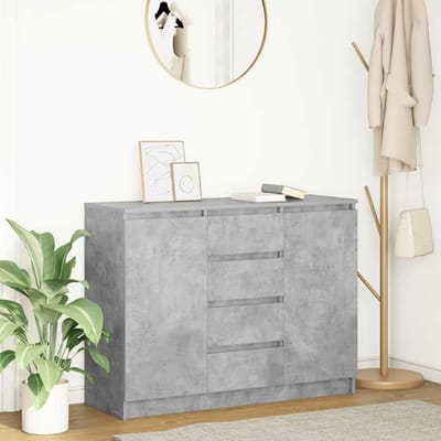 vidaXL - Dressoir - met - lades - 100,5x35x76 - cm - spaanplaat - betongrijs