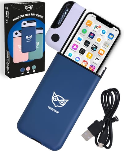 Good2know Telefoon Kluis met Tijdslot - Blauw - Timer – Voor één telefoon -  Kluis - Kitchen Safe – meer Focus & Zelfdiscipline - studiehulp