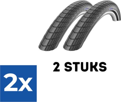 Fietsband - Buitenband - Set van 2 - Big Apple 20 x 2.15 (55-406) zwart - Voordeelverpakking 2 stuks