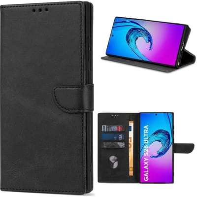 Solidenz hoesje - Geschikt voor Samsung Galaxy S26 Ultra - Bookcase - Zwart