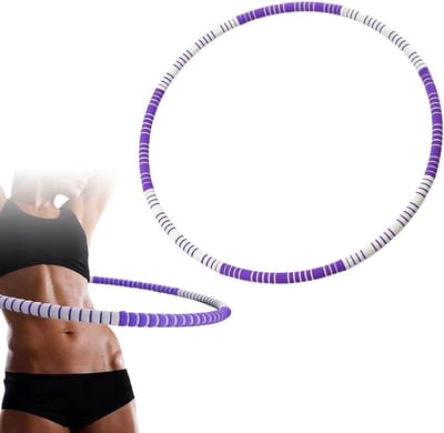 Hoepel voor volwassenen - Fitness hoepel - Buikspier training - 8 afneembare segmenten - Verstelbaar - Paars