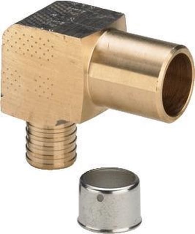 Viega Pexfit knie-overgang brons knel/soldeer 16x15mm